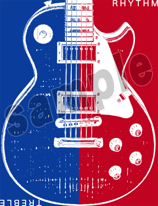 レスポールギターtシャツ レスポール Les Paul ギブソン ギター エレキギター 音楽 ロック ミュージック 楽器 イラスト Tシャツ